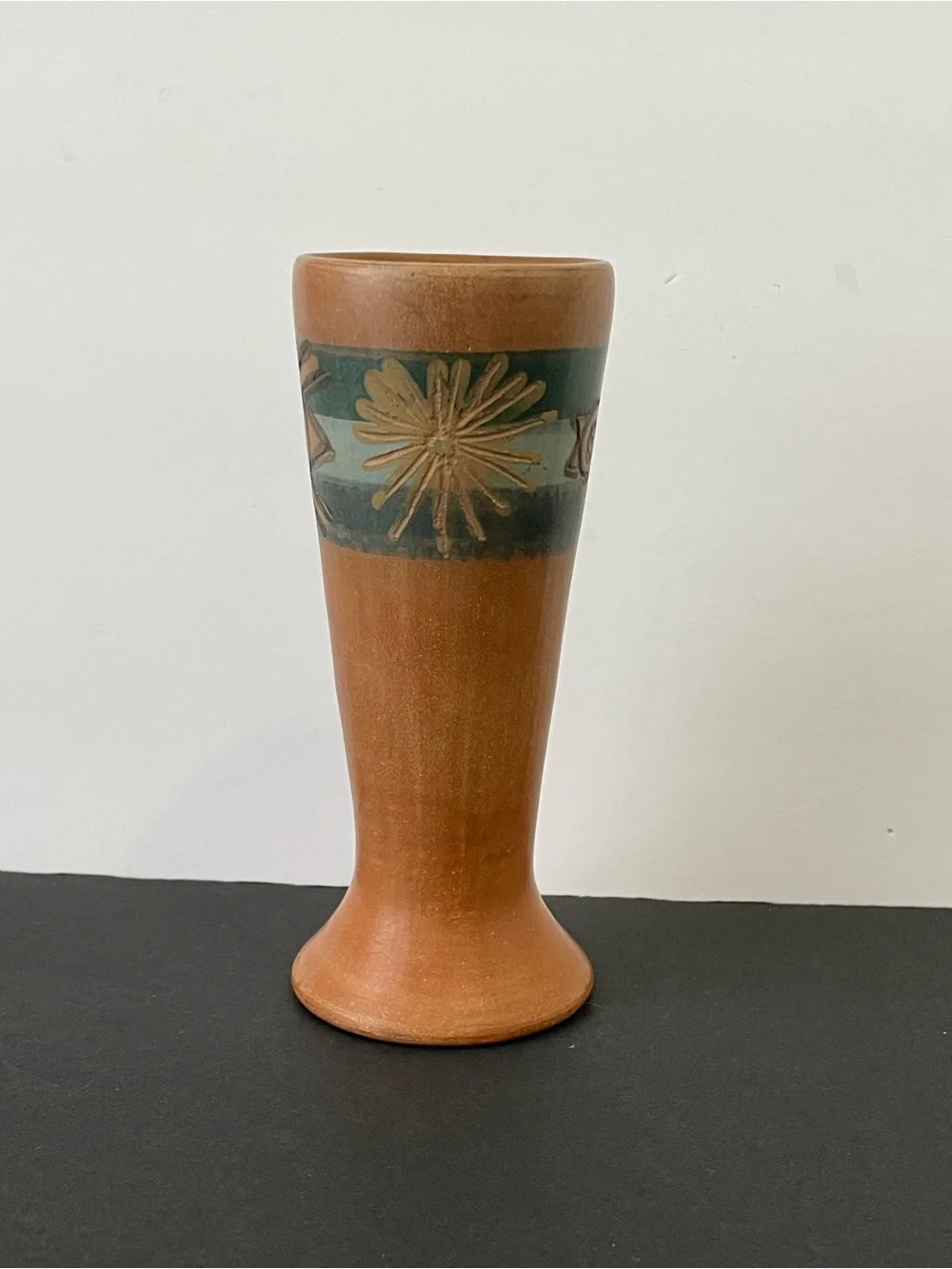 Vintage Pablo Seminario Pottery Vase Signed Peru Handcrafted Terracotta Ceramic